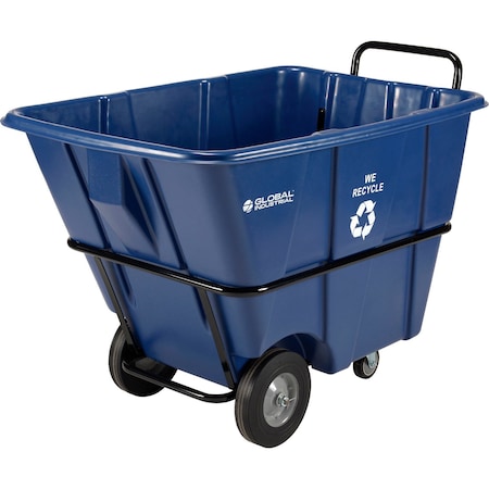 Global Industrial Heavy Duty Plastic Recycling Tilt Truck, 1/2 Cu.Yd. 1400 Lbs. Cap, Blue 984614HD